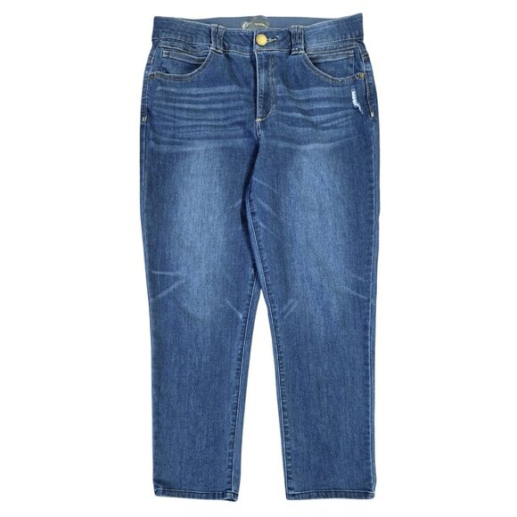 Democracy Ab Technology Indigo Straight Leg Ankle Jeans Tummy Control - Picture 1 of 11